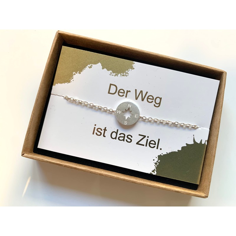 ONDEGO® GESCHENK Kompass Glücksbringer Motivation Erfolg beste Freundin Armband Freundschaftsarmband
