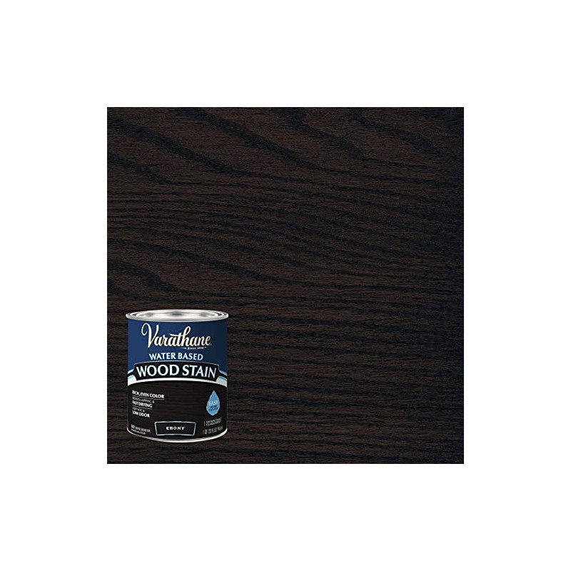 Varathane 381120 Water Based Wood Stain, Quart, Ebony