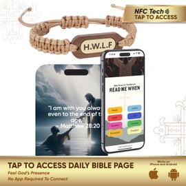 DEARMINE Bible Verse Bracelets, Wearable Bible Bracelet with NFC, Christian Daily Bible Verse Bracelet for Women, Men, Inspirational Religious Gifts (HWLF Bracelet)