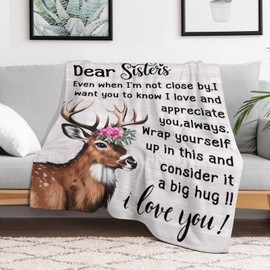 ITFRO Sister Gift Flannel Fleece Throw Blanket Pillow Cover Set 50x60 Inch Ultra Soft Polyester Blanket 18x18 Inch Plush Pillow Case All Seasons Cozy for Birthday Christmas (Sister)