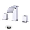 Luxury Brass Modern Widespread Waterfall Bathroom Sink Faucets with Copper