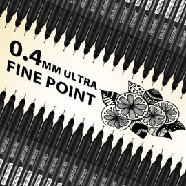 coruscant Ultra Fine Point Permanent Markers, 12 Pack Extra Fine Tip 0.4 mm Black Marker, Quick-Drying, Waterproof, Fade-Resistant, Ideal for Home, Office, School