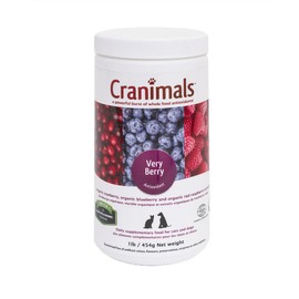 Cranimals VeryBerry Antioxidant Superfood Berry Powder for Dogs and Cats - Natural Antioxidant Boost from Cranberries, Raspberries, and Blueberries, 6 Month Supply - 454 g/ 1 Lb Jar