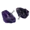mookaitedecor Set of 2 Natural Amethyst Raw Crystal Cabinet Knobs,