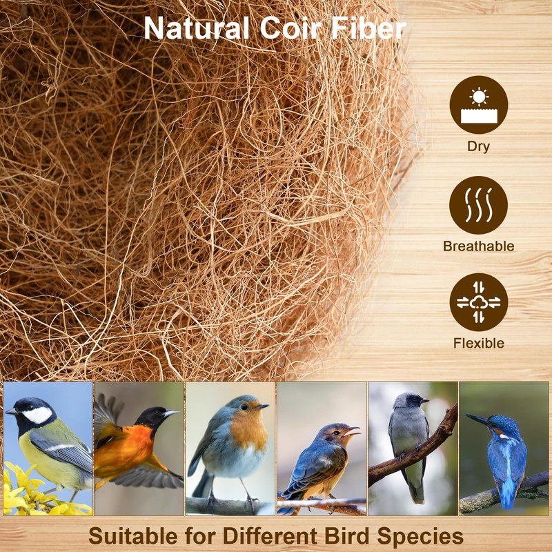 Sukh 2PCS Coconut Fiber for Bird Nest - Canary Nesting