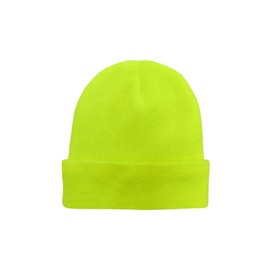 Unisex Adult Thermal Hi Vis Yellow Beanie Hat for Men's Woman's Stretchy Hat for Winter Autumn (UK, Alpha, One Size, Hi Vis Yellow - Pack 1)