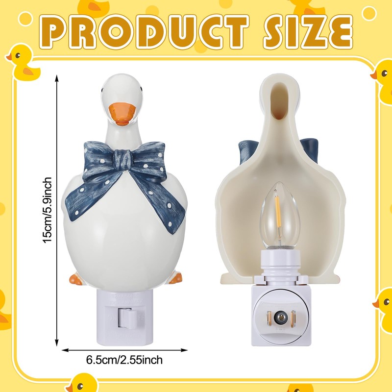 Kittmip Goose Bow Shaped Resin Night Light Plug in Dusk