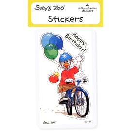 Suzy's Zoo Stickers 4-pack, "Happy Birthday!" 10137
