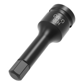 Skweawert 10mm Hex Impact Bit Socket, H10 1/2" Drive Impact Allen Bit Socket 78mm Length SAE Cr-V Steel One-Piece Construction Black Hex Bits