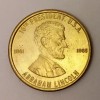 Vintage Brass / Bronze Abraham Lincoln 16th President Coin, Medal