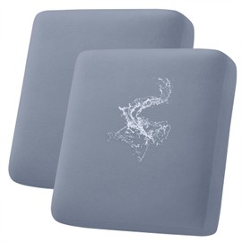 hyha Waterproof Couch Cushion Covers, Stretch Sofa Couch Seat Slipcover for Dog Washable, Non-Slip Waterproof Outdoor Cushion Covers for Patio Furniture Replacement (2 Pieces, Grey)
