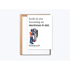 GreenStar Gifts Electrician Graduation Card - Modern Electrician Greeting Card - 5 x 7 Inches - Unisex-Adults - Graduation Occasion