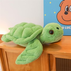 champracer Turtle Cuddly Toy XXL Green Large Turtle Plush Toy Fluffy Turtle Soft Toy for Cuddling & Playing Decorative Cushion for Cuddly Corner Children's Room Bedroom Decoration (48 cm)