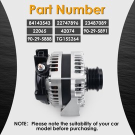 23487089 84143543 Alternator Compatible with Chevy 2021-2023 Express 2015-2019 Silverado 2015-2020 Suburban Tahoe, 21-23 Savana 15-19 Sierra 15-20 Yukon XL