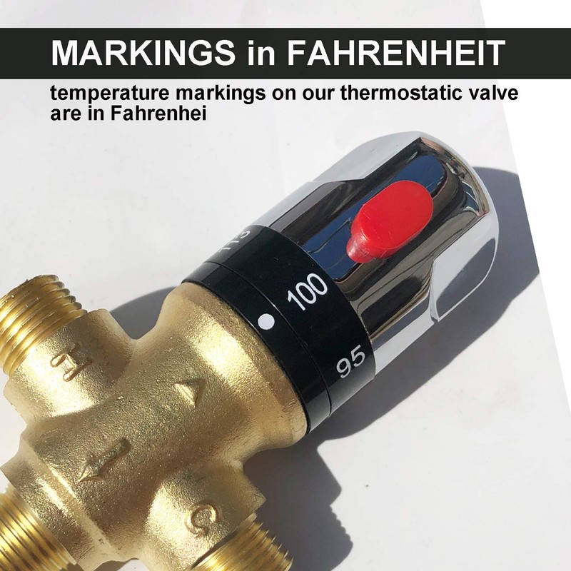 Thermostatic Mixing Valve with 1/2 NPT Male Connections,Water Temperature Control