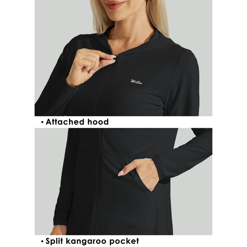 Willit UPF 50+ Women's Swim Cover Up Sun Protection Beach