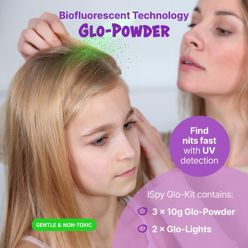 ISpy Glo-Kit Head Lice Treatment & Detection Kit with Biofluorescent