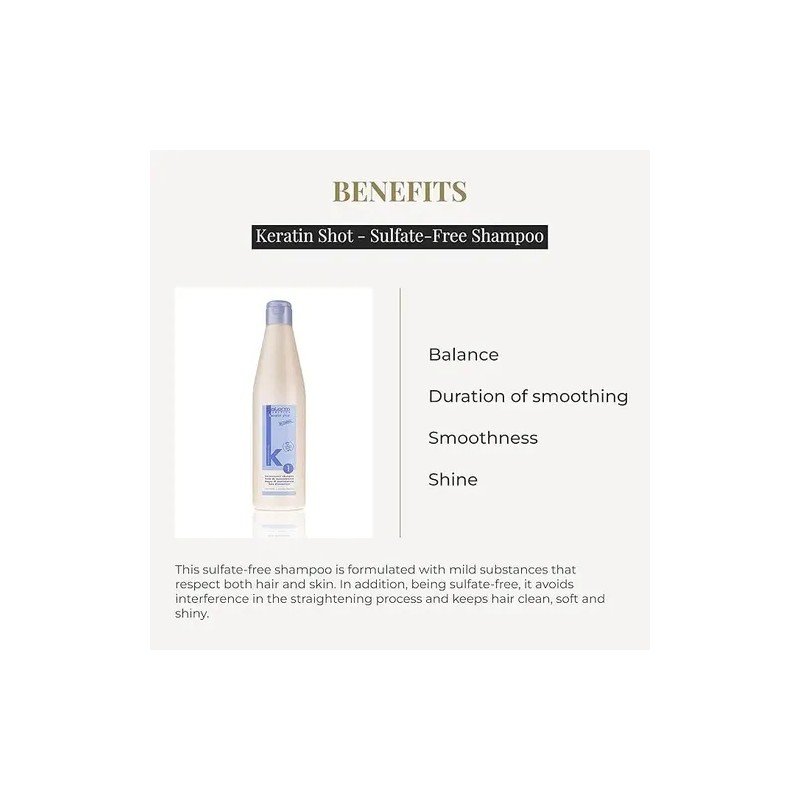 Shampoo Alisado Semi Permanenente Salerm Keratin Shot 500 Ml
