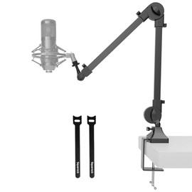 Boom Arm Kit for Microphone with 5/8 Inches Screw Adapter,Strong Microphone Stand Kit,Adjustable Microphone Stand with Desktop Mount Clip, Suitable for Live Streaming, Gaming and Singing