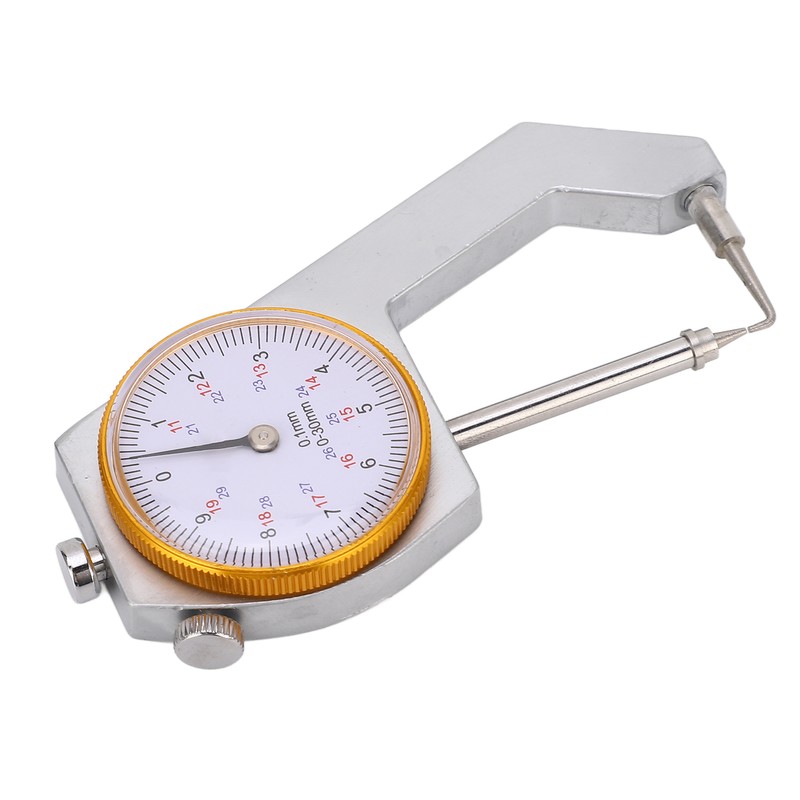 Curved Head Thickness Gauge Dial Lockable 0 to 30mm Range