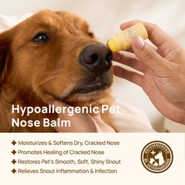 HICC PET Nose Balm for Dog & Cat, Vet-Recommended Dogs Snout Soother to Moisturizes Repairs Soothes Dry Cracked Nose - Lick Safe Dog Nose Daily Care & Protection with Fermented Coconut Oil (0.21oz)