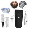 6pcs Beard Kit Shaving Knife Blade Beard Brush Scissors Storage
