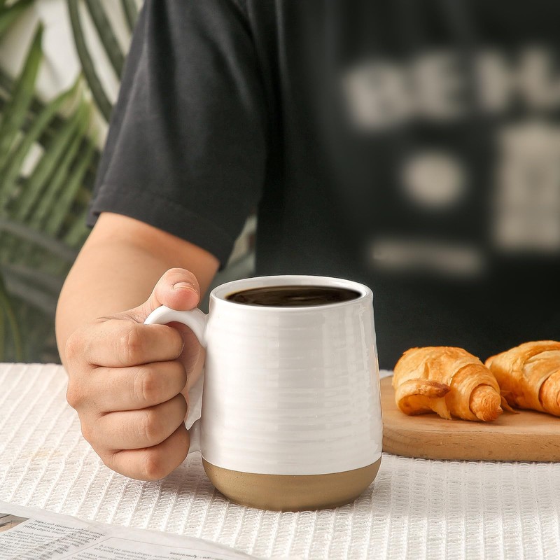 Large Ceramic Coffee Mugs Set - 15 OZ Porcelain Coffee