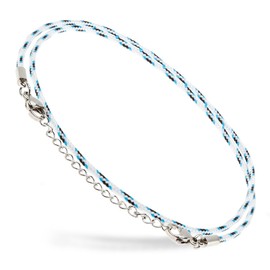 Motti Way Nautical Anklet Bracelet For Women, Water Resistant White Rope Anklet, Stainless Steel Chain Adjustable Anklet Bracelet, Surfer String Rope Anklet, Foot Jewelry For Women