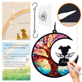 AgoumLux Agoumlux Dog Angel Memorial Suncatcher with Rainbow Bridge Poem Card, Pet Sympathy Gifts for Loss of Dogs and Cats, Life Tree