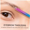 Baluue Stainless Steel Travel Eyebrow Tweezer with Brush Portable Eyebrow