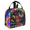 Quelindra Watercolor Doodle Lunch Boxes,Black Women Lunch Box，Graffiti Lunch Bag，African