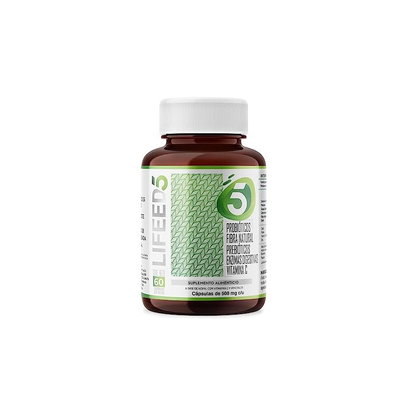 LIFEED5 Enzimas Digestivas y Probióticos | 60 cápsulas | 500mg