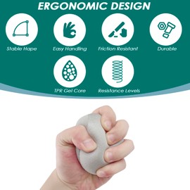 MeoZynxadril Pack of 2 Stress Balls for Adults, Gel Anti-Stress Balls, Hand Trainer Therapy Stress Balls, Kneading Ball Toy, Gel Anti-Stress Ball with Various Strengths and Sizes