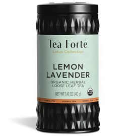 Tea Forte Té de hierbas orgánicas de lavanda y limón, recipiente de té suelto para 35-50 tazas, té orgánico Lotus, 1.41 onzas