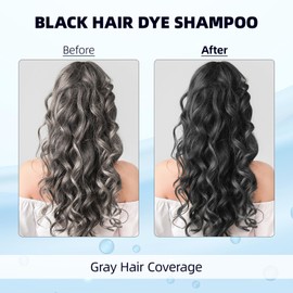 Ivnil Black Hair Dye shampoo Hair Color Shampoo for Women/Men for Gray Hair Coverage Colour Shampoo 3 in 1 (black)