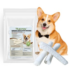 Tkacmoy Rawhide Rolls for Dogs, Long Lasting Beef Hide Chews- Medium to Large Dogs, All Natural Ingredient Dog Rawhide Bones, Digestible Dog Chew Treats (B)