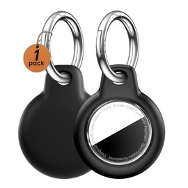 CMETTA 1|2|4 Pack Clear Holder Case for AirTag 2nd Gen 2026 & 1st 2021 with Keychain, Full Body Protective Cover for Apple GPS Item Finder, Secure Keyring for Men Women Dog Kids Car Key Luggage, Black