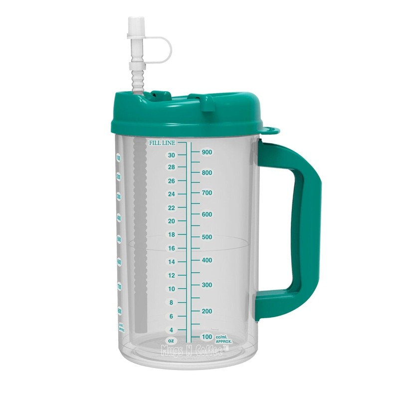 Whirley Drink Works (2) Teal 32 oz Hospital Mugs -