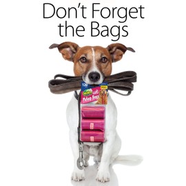 OdoBan Pet Waste Pickup Bags, Disposable Bags, 5-Pack, 120 Count Bags Each