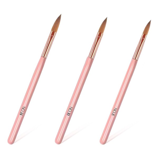 3-Piece Acrylic Nail Brush Set, Precision Tips for Smooth Acrylic