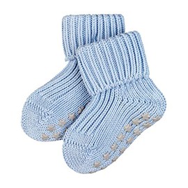 FALKE Catspads Slipper Socks, Cotton, Baby Blue, Pink, Many Other Colours, Thick Socks with Pattern, Warm, Plain, Ribbed, with Nubs on the Sole, 1 Pair, Blue (Crystal Bl 6290), 74-80