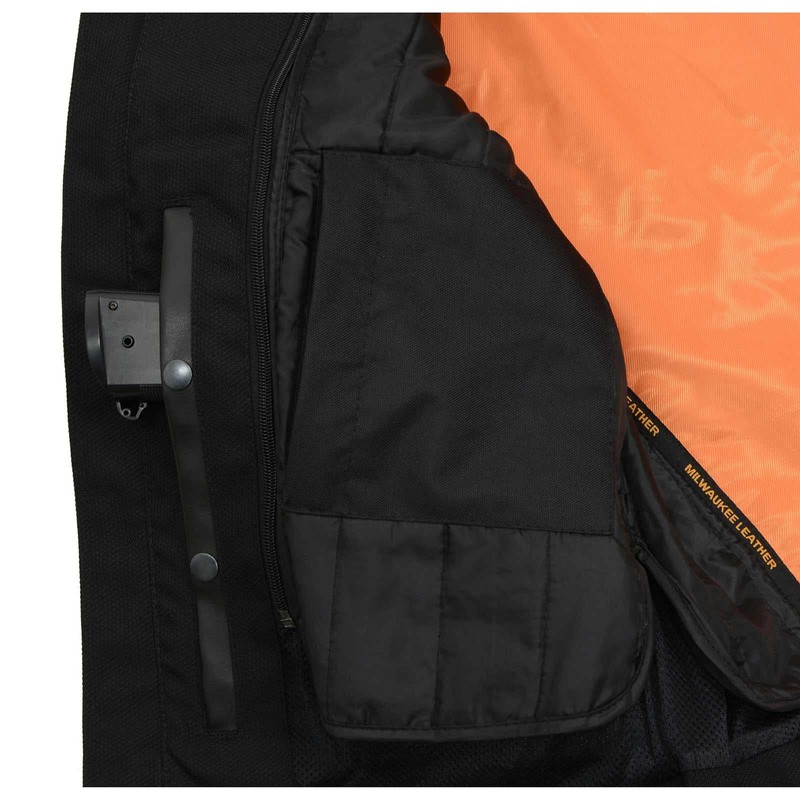 Milwaukee Leather MPM1730 Men's Black Padded Textile All Season Motorcycle