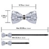 DiBanGu Sequin Bowtie for Men Solid Adjustable Pre-tied Bow Tie