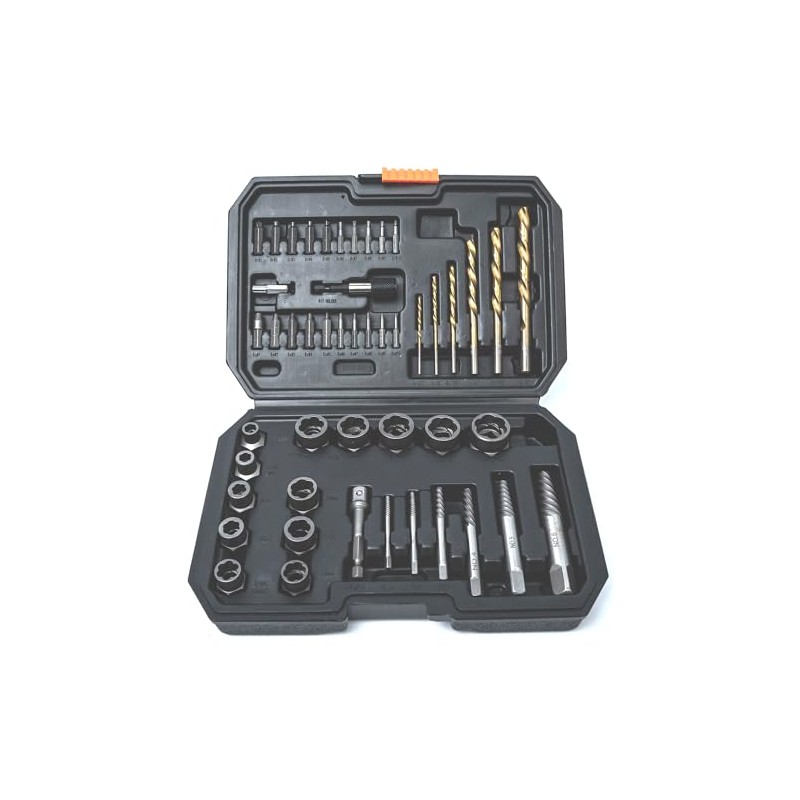 PANOVOS 48PCS 6542HSS Damaged Screw Extractor Bolt Extractor Set/Left Drill
