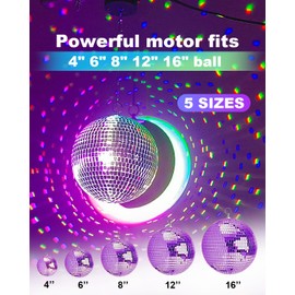 Disco Ball Motor 3 RPM, Palujorty Heavy Duty Slow Mirror Ball Motor Plug in for 4''- 16'' Mirror Balls (No Lights)