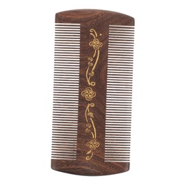 Gatuida Wooden Pet Grooming Comb Double Sided Fine Comb for Dandruff Removal Gentle Scalp Care Portable Pocket Hair for Cats Dogs