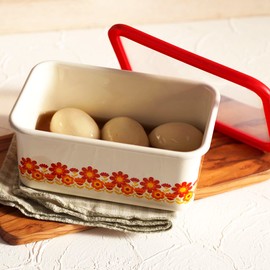 Fuji Hollow Deep Square Container Storage Container Memories Sunflower Pattern, S Size