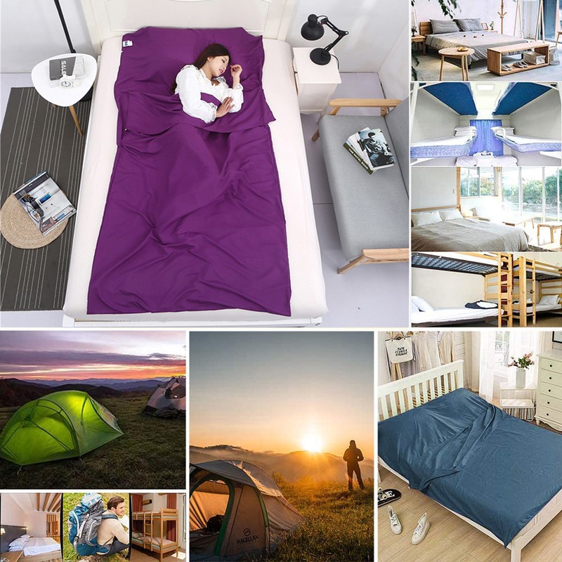 Portable Sleeping Sheet Polyester Fiber Sleeping Bag with Storage Bag