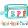 Pinkunn Chenille Letter Bag Clear Makeup Pouch Cute Preppy Letter