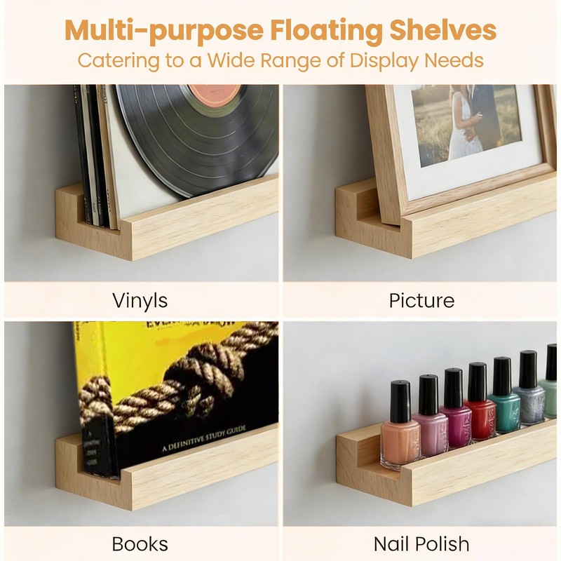 twinklemon 8PCS Vinyl Record Shelf Wall Mount Album Record Holder